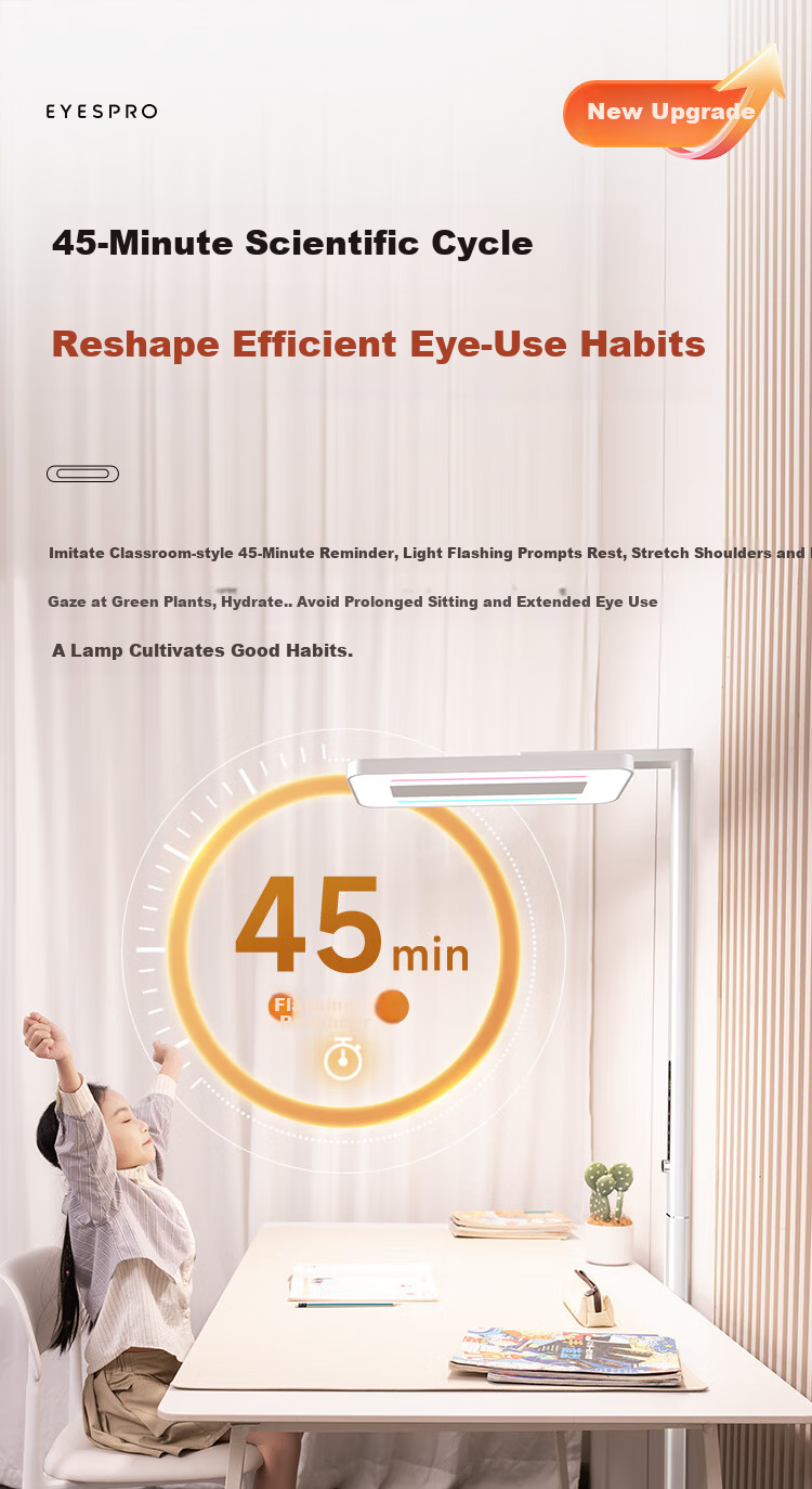 Haishibao Red Light Eye Protection Floor Lamp, Full Spectrum Children's Study Smart Floor Lamp, E5B-140W with Installation Included 14