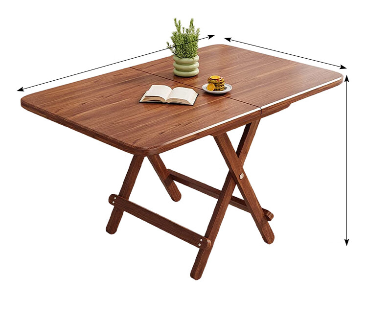 Yupin Foldable Round Dining Table, Simple Home Dining Table for Small Apartments, Outdoor Living Room Table And Chairs CJ123 Square Table Walnut 80 18