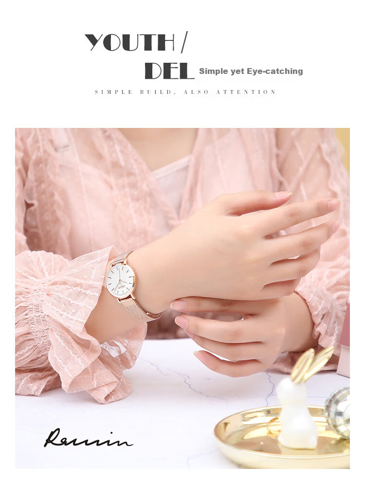 Julius Women's Watch, Fashionable Student Simple Elegant Trendy Waterproof Quartz Ladies Watch, Rose Gold White Face JA-1164LC 7