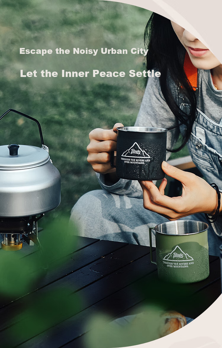 Bincoo Outdoor Camping Coffee Mug, Portable Folding Water Cup, Household Use, 304 Stainless Steel 9