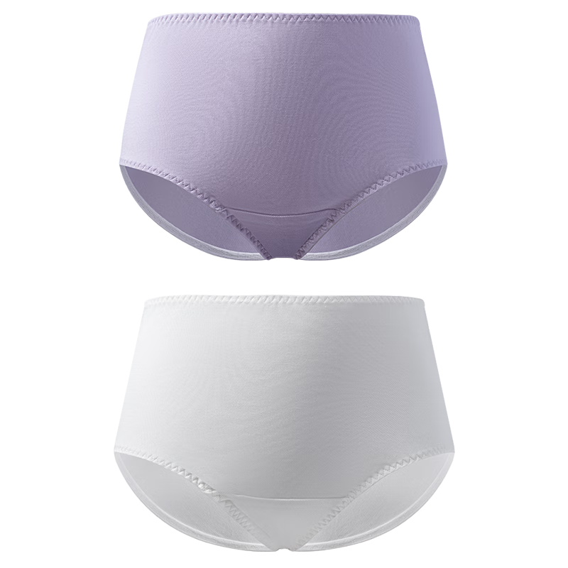 Aimer Kids Girls' Boxer Briefs, 2-Pack, Developmental Underwear for Teen Girls, Antibacterial Panties [Mesh], Purple And White, 2 Pairs, Size 140