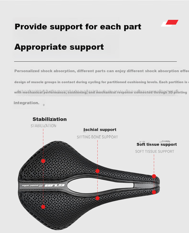 GUB 3D Printed Cushion, Carbon Fiber, for Racing Road And Mountain Bikes, Bicycle Seat, Cycling Equipment, 1176 4