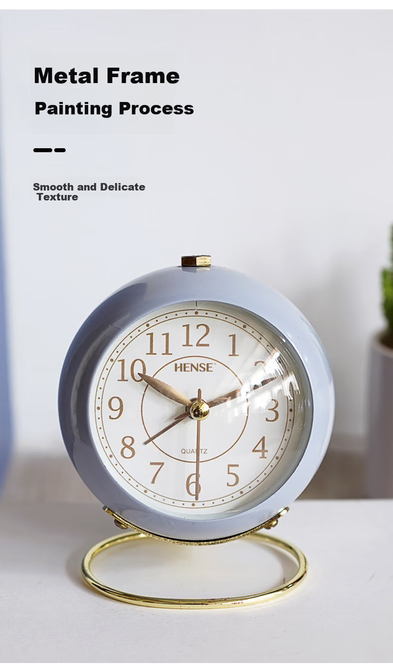 Hense Fashion Creative Mini Alarm Clock for Children, Bedside Lazy Clock for Middle And High School Students, Desktop Clock HA08 Blue 5