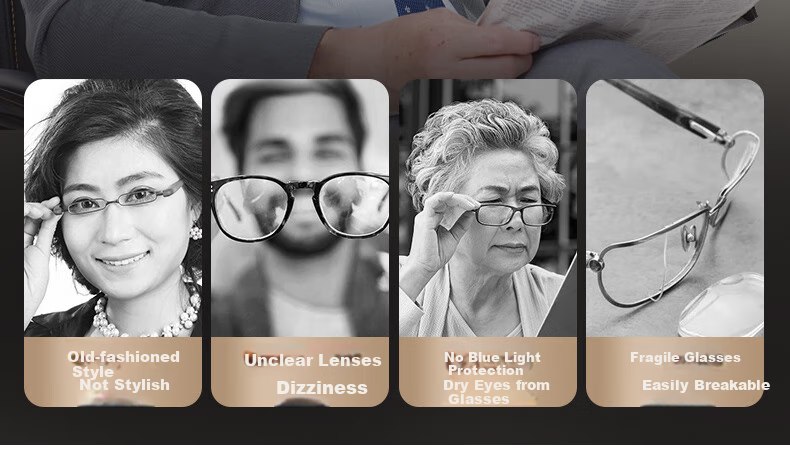 GOGOSOON Reading Glasses for Men, Middle-Aged And Elderly Brand Official Authentic High-Definition Anti-Blue Light Presbyopic Ultra-Light Reading Glasses for Me 4
