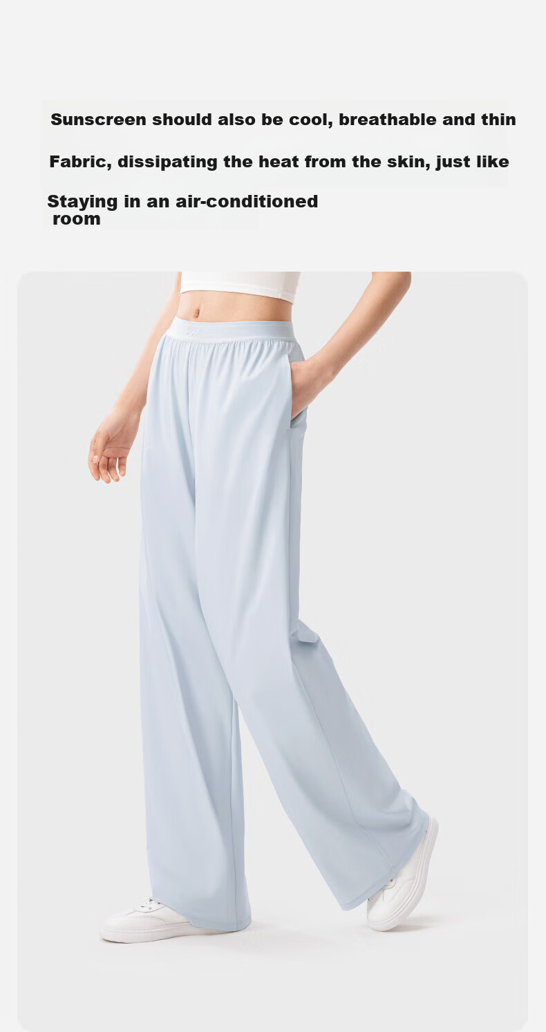 KAZUKOIN Straight-Leg Pants for Women, Summer Black, Draping High-End Feel, Casual Loose Sun Protection Trousers 6