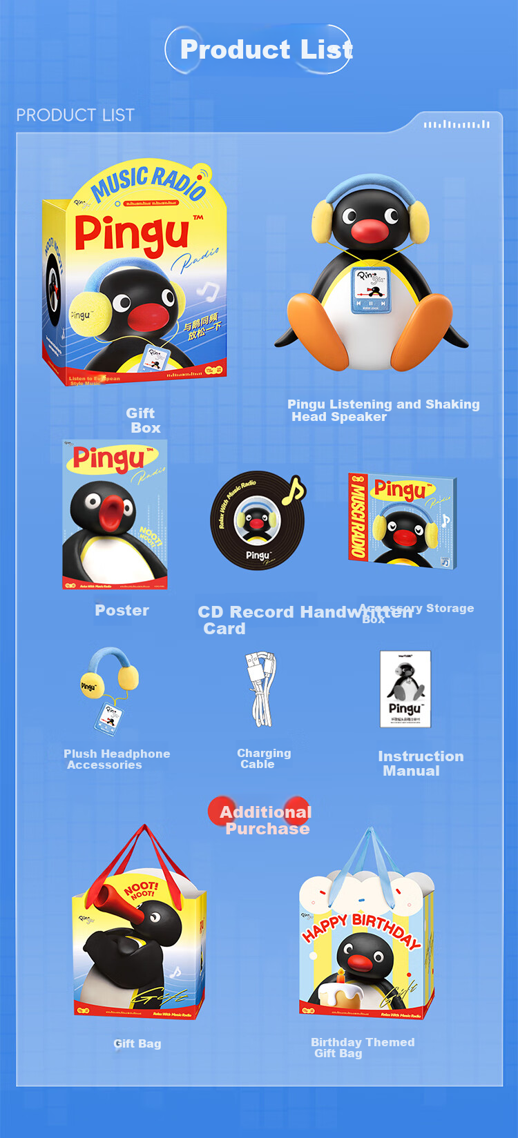 MARtube Pingu Penguin Rocking Speaker Bluetooth Desktop Speaker for Wedding, Housewarming, Small Outdoor High-Quality Premium Niche Gift for Girlfriends, Ladies, Boys, Birthday Present for Boyfriend 7