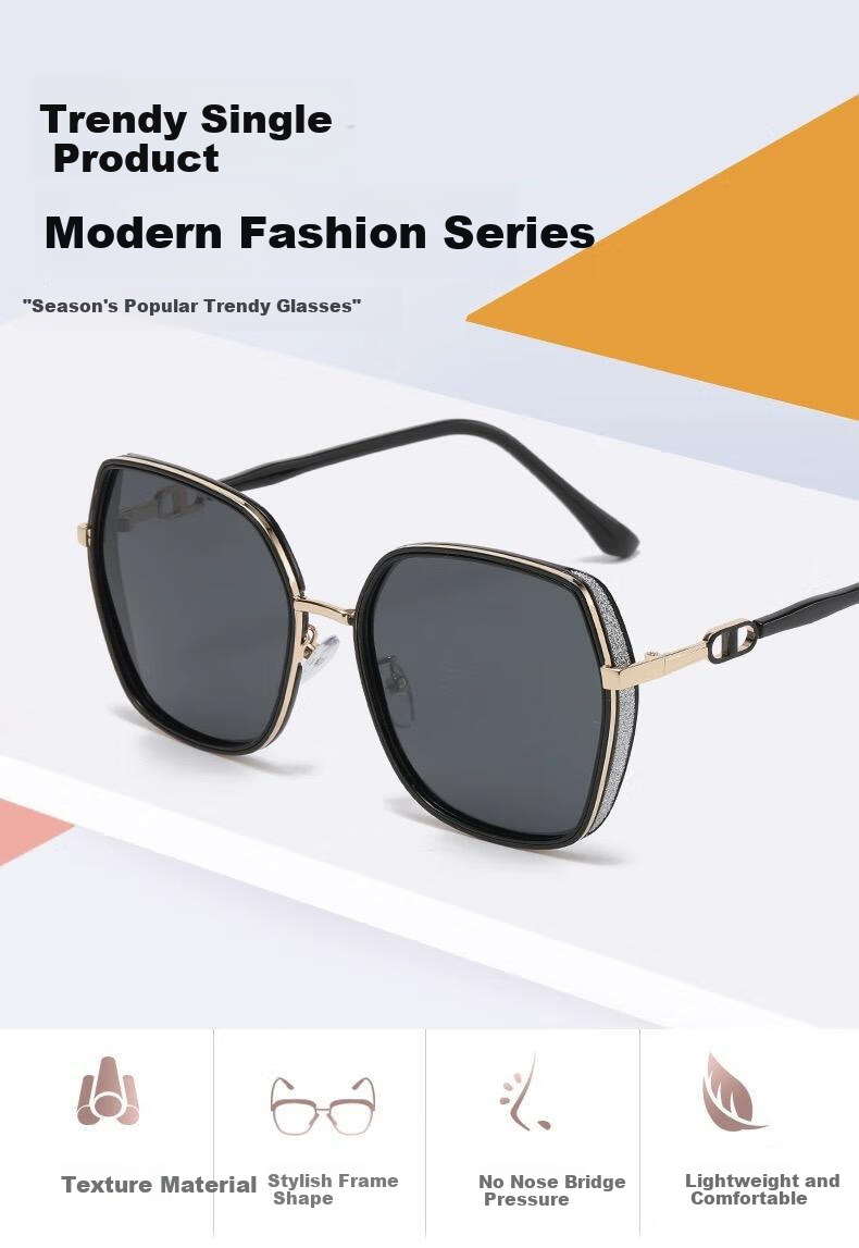 FESETE Sunglasses for Women, Polarized Sunglasses, UV Protection, Large Face Slimming Effect, Back to School 2