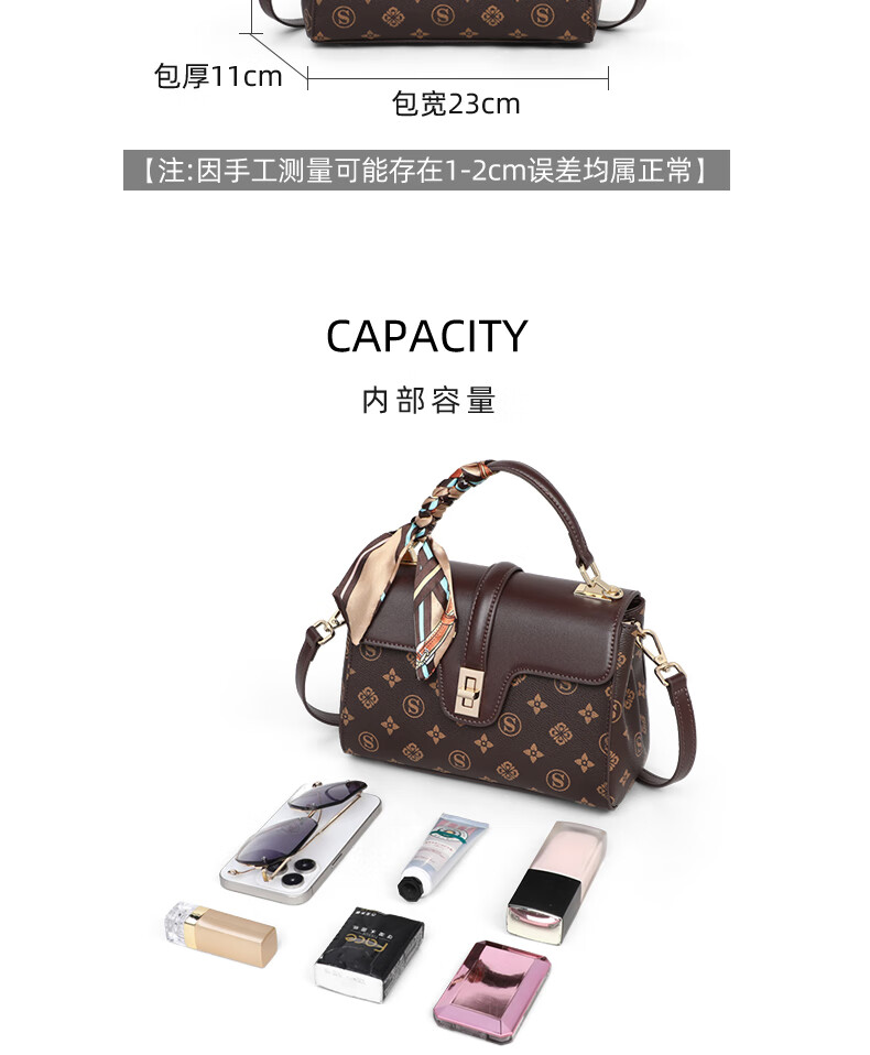 Aiqinghai Handbag, Women's Crossbody Bag, Shoulder Bag, Large Capacity, Light Luxury Brand, Birthday And Mother's Day Gift, Practical Present for Mom 12
