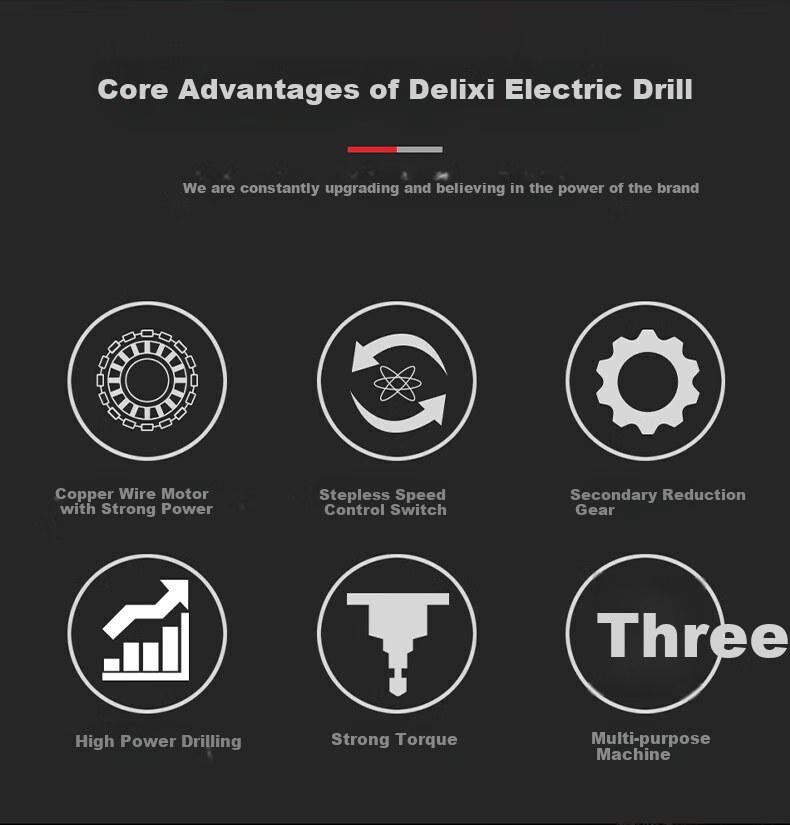 Deli Xidianqi 550W Electric Drill, AC Motor Screwdriver, Power Tool, Multi-Functional Handheld Drill, DLX-DZ1613 7