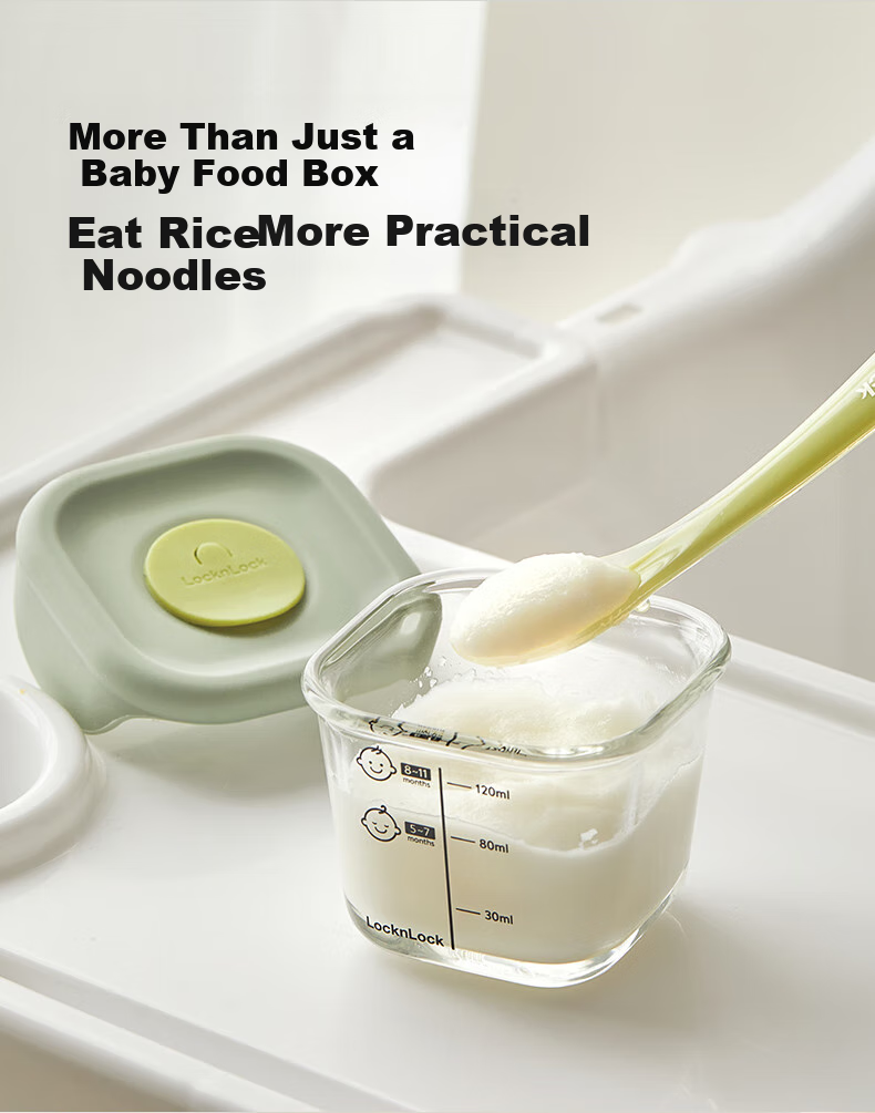 LOCK&LOCK Baby Food Container, Glass Storage Box, Divided Compartment Container, Steaming And Cooking Mini Food Tool, Baby Steamed Egg Bowl 9