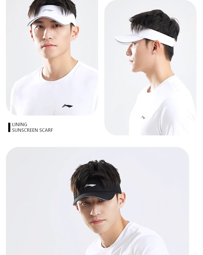 Li-Ning Visor Cap for Men And Women, Summer Sun Hat, Outdoor Hiking UV Protection Cap, Marathon Running Tennis Cap, Lightweight Sun Hat 15