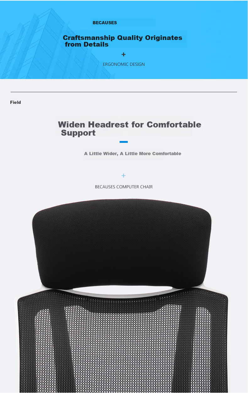 BECAUSES Ergonomic Office Chair, Comfortable for Long Sitting, Breathable Executive Chair, Reclining Gaming Swivel Chair 0835 Black 10
