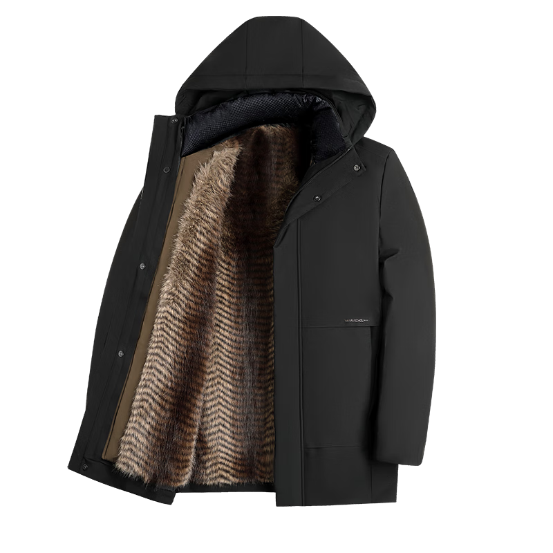 TUCANO Men's Dad Jacket, Winter Fleece-Lined Thick Cotton Coat, Middle-Aged And Elderly Men's Inner Lining Detachable Style, Warm And Cold-Proof Clothing