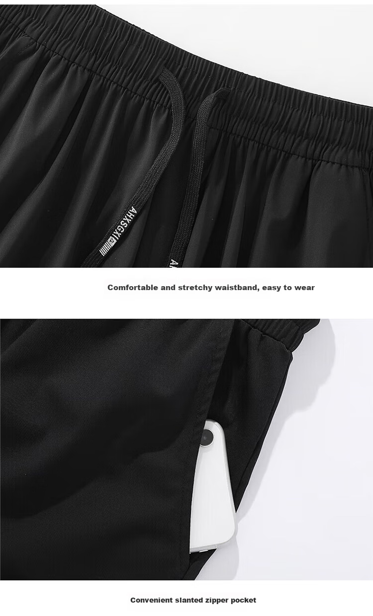 MiiOW Ice Silk Shorts for Men, Summer Pants, Tech Sun Protection Breathable Running Six-Proof Quick-Dry Basketball Five-Point Shorts for Me 15