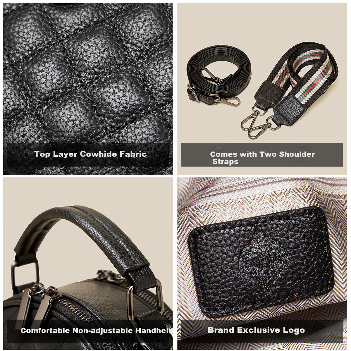 FOXER Top-Grain Leather Women's Handbag, Large Capacity Shoulder Crossbody Tote Bag, Co-Branded Edition, Mother's Day Gift
