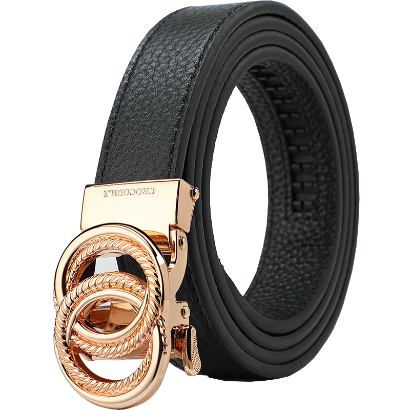 CROCODILE First Layer Cowhide Fashion Belt with Suit Pants Simple Women's Automatic Buckle Belt Gift for Girlfriend 4107