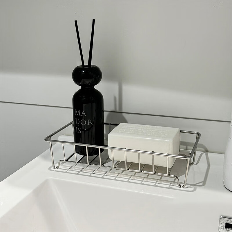 Fanxia Bathroom Vanity Storage Rack, Desktop Organizer Box, Draining Storage Container, Toiletries Basket, Iron Art Bathroom Shelf 2
