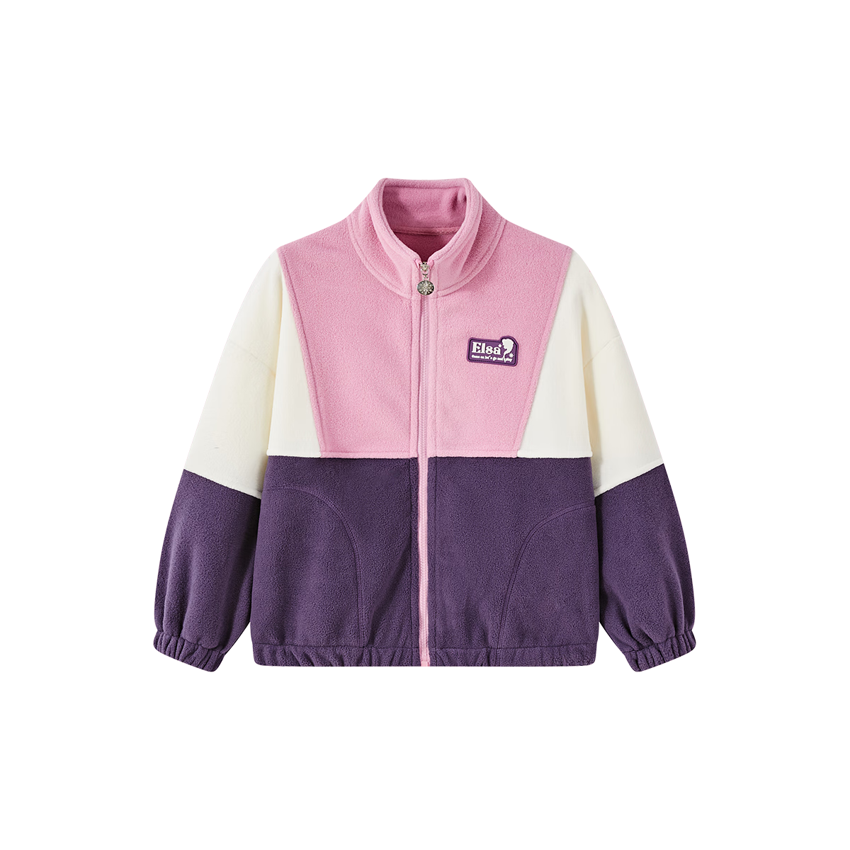 Disney Frozen Elsa Plush Fleece Jacket for Girls 2025 Autumn New Children's Casual Patchwork Top