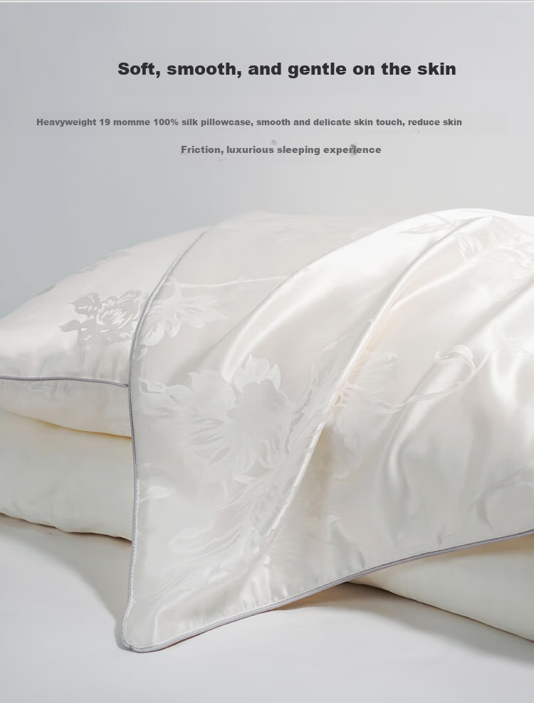 Ciyun Huagu Peony Silk Pillow, Pure Silk Pillow Core 100% Silk Filling, Net Weight 2.5 Jin (1.25 Kg), 48*74cm 1