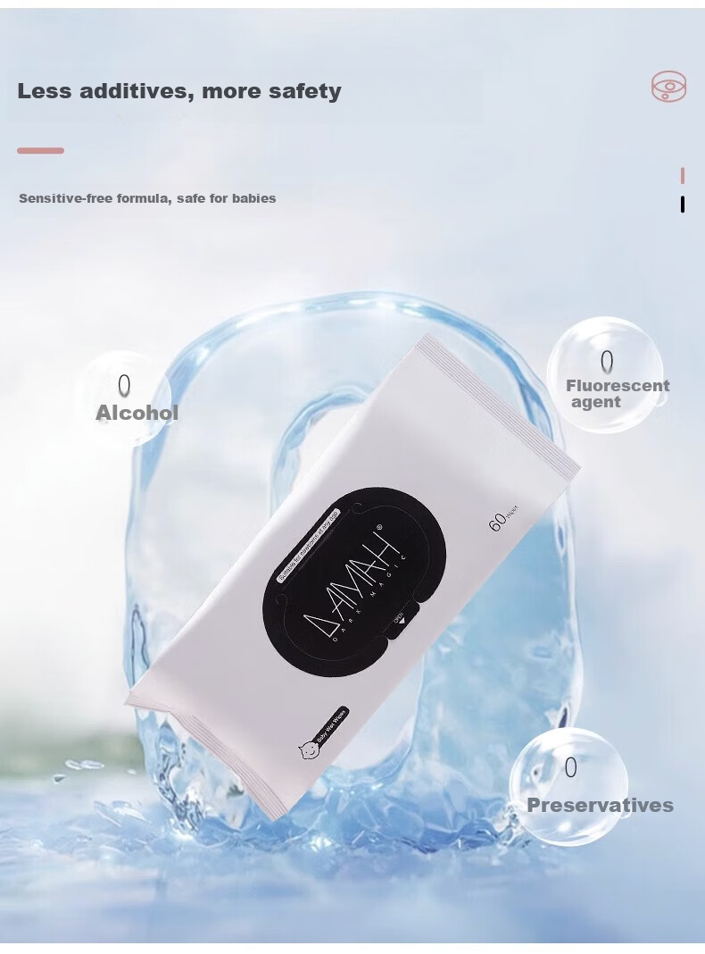 DAMAH DARK MAGIC Baby Pure Cotton Soft Wipes Disposable Face Towels Cleansing Wipes Facial Wipes, 108 Sheets * 1 Pack 4