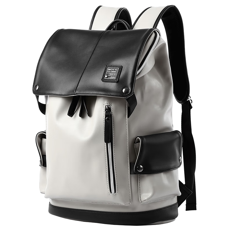 Fanzhe Casual Men's Backpack Trendy Brand High School Student Schoolbag Fashion Leather Travel Bag Men's Laptop Bag