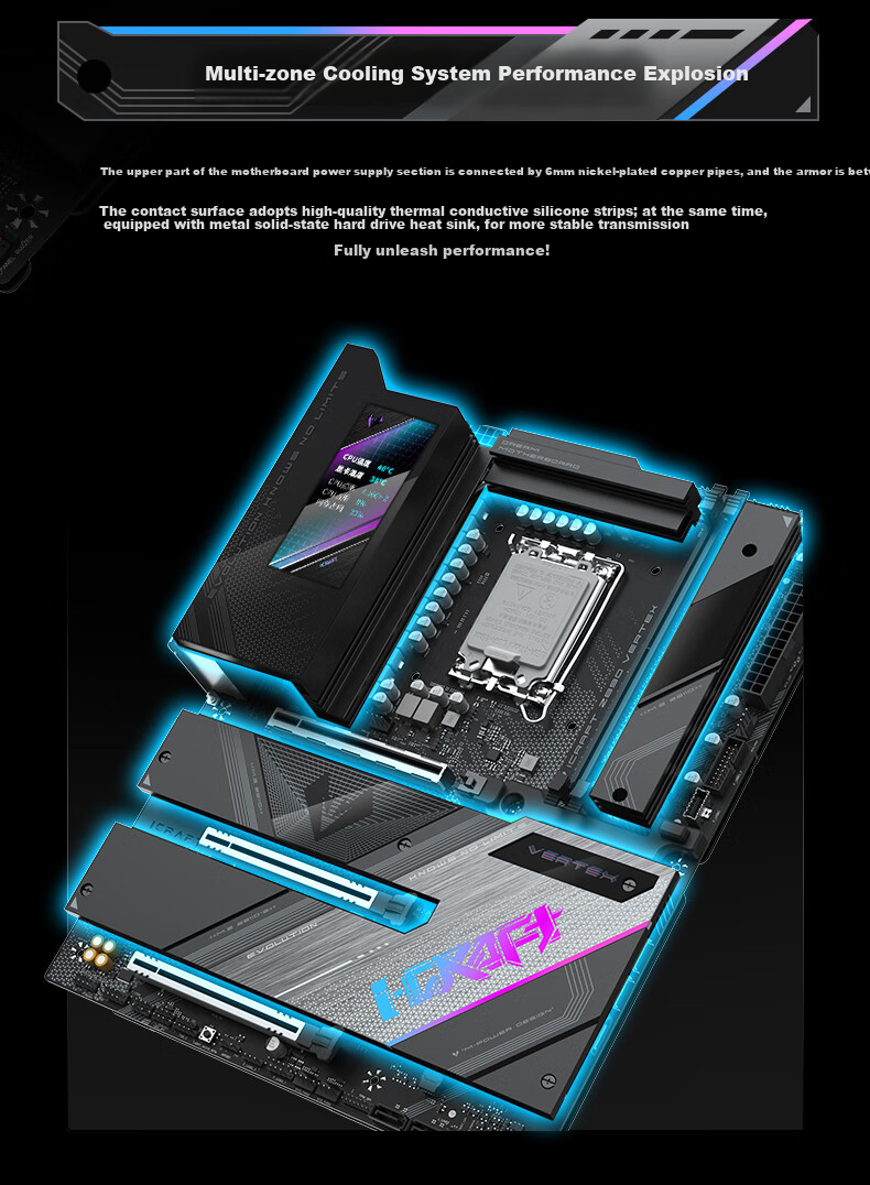 MAXSUN MS-I Craft Z890 Vertex Gaming Motherboard, Supports DDR5 CPU 270K/265KF/250K (Intel Z890/LGA 1851) 7