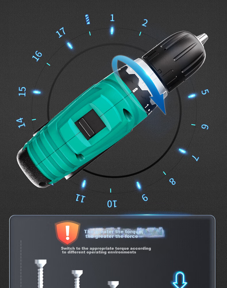 Dayi Electric Drill, Lithium Battery Handheld Drill, Pistol Drill, Rechargeable Multi-Functional Household Electric Screwdriver, Bare Tool 1028 5