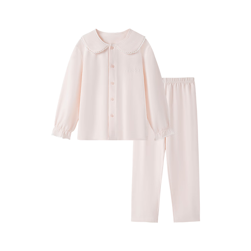 YEEHOO 5A Antibacterial Class A 95% Cotton Children's Pajama Set, Soft And Skin-Friendly Girls' Sleepwear, Long-Sleeve And Long-Pants Children's Loungewear