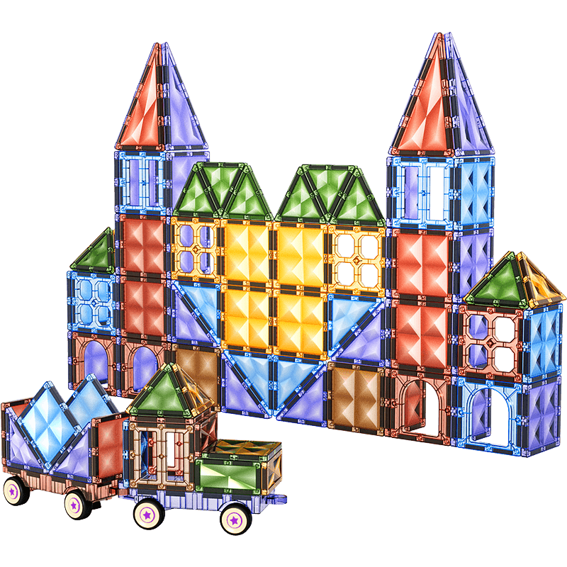 Nukied Children's Magnetic Building Blocks Toy, Colorful Window Star Diamond, Ages 3-6, Strong Magnetic Assembly Blocks, Children's Birthday Gift