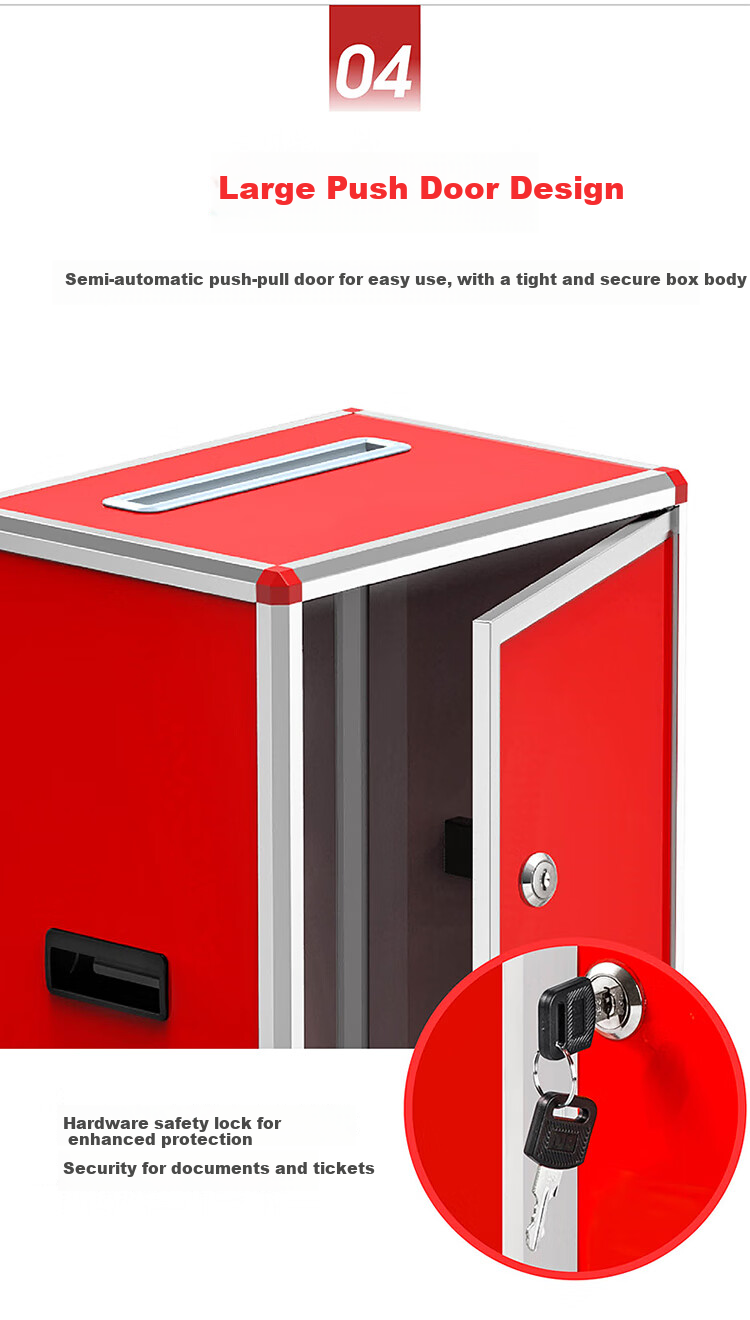 Jinlongxing Party Member Meeting Company KT Election Voting Box, Aluminum Alloy Voting Box, Ballot Box, Voting Box, Ballot Collection Box, Election Box, Large Aluminum Detachable B097, Red 8