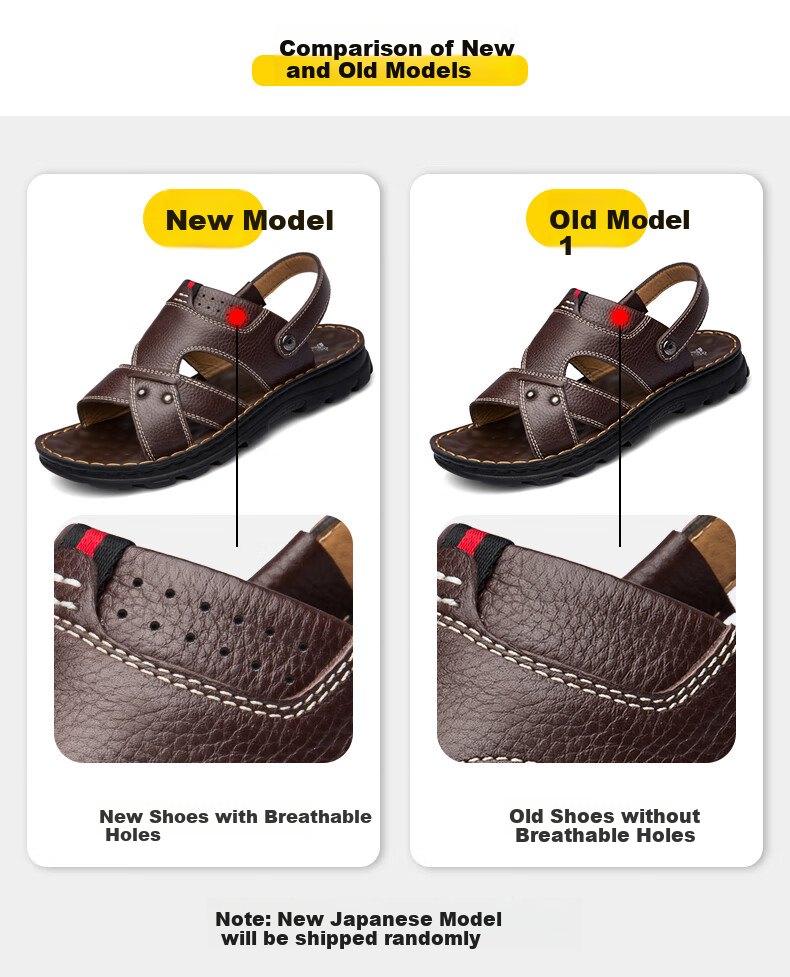 MEXICAN Top-Grain Leather Sandals for Men, Beach Shoes, Men's Slippers, Hollow-Out Casual Men's Shoes, Black, Size 43 1