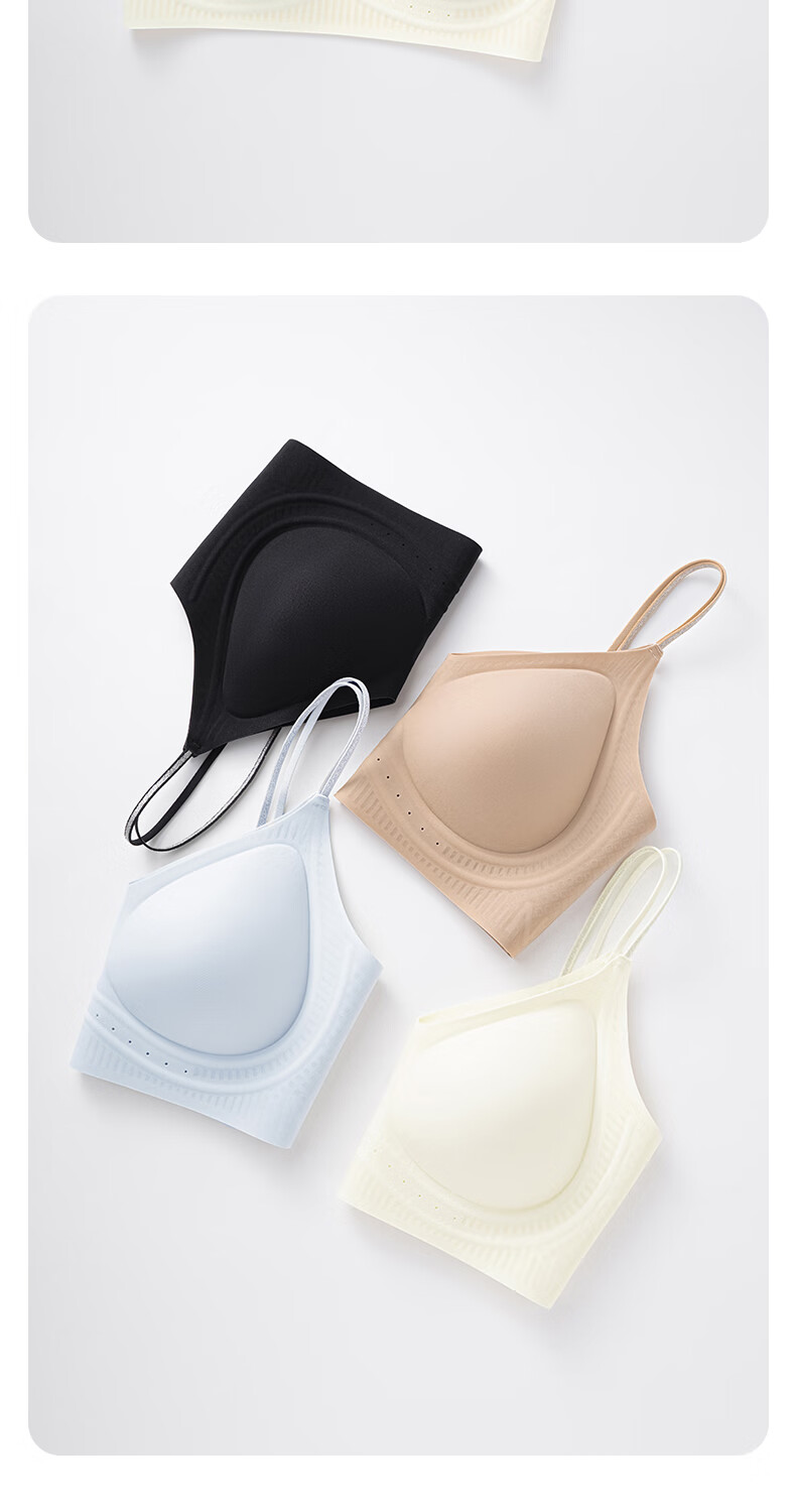 PBENO Women's Wireless Camellia Scented Push-Up Bra, Pink Beige, Size M (90-105 Jin) 14