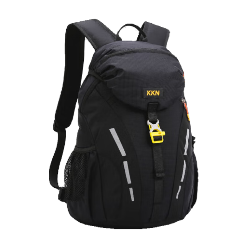 KKN Kids Outdoor Backpack Lightweight Large Capacity 25L Black for Grades 1-6 Hiking Study Tour Unisex Shoulder Bag
