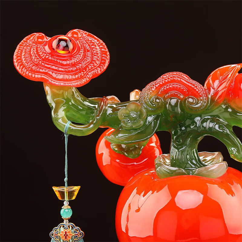 Heshengtang Auspicious Persimmon Ornament High-End Elegant Living Room Entryway Office Decoration Opening Gift Housewarming Present