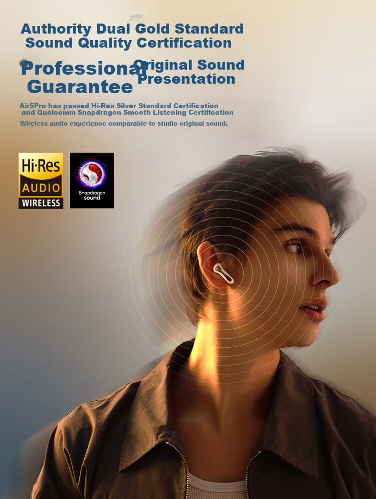 SoundPEATS Peat Air5 Pro True Wireless Hi-Fi Snapdragon Audio-Enhancing In-Ear Bluetooth Headphones with Dual Gold Markers, Studio-Quality Sound, High-Tone S3 Gift, Phantom Black 11