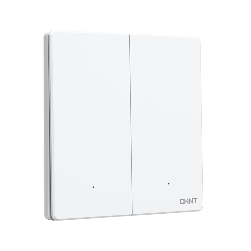CHNT Wireless Switch Panel Remote Control Switch Smart Switch Wireless Two-Gang Double Control Kit White