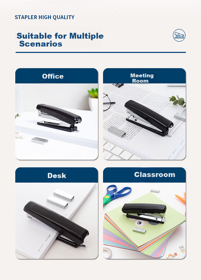 M&G 10# Stapler Metal Durable Stapler with Built-In Staple Remover at The End (Compatible with 10# Staples) Black Single Pack ABS92748 7