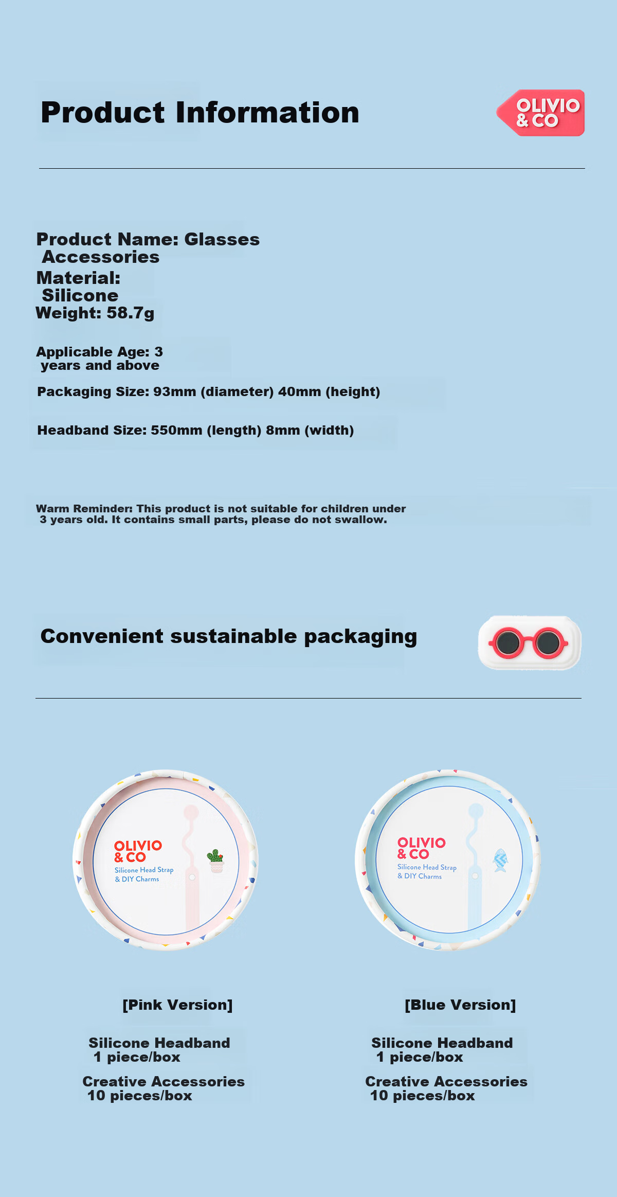 OLIVIO&CO Sunglasses Accessories, Children's Sunglasses Charm, Hanging Chain, Eyewear Decoration, Stylish Glasses, Anti-Slip And Non-Fall 6