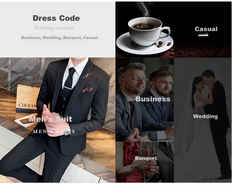 ROMON Suit Vest for Men, Slim Fit Business Professional Work Attire, Wedding Groom Waistcoat Vest, Men's Suit Jacket 9