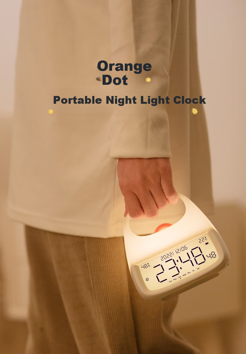 BANDIAN ORIGIN, Handheld Night Light Alarm Clock, Creative Bedroom Bedside Clock with Temperature And Humidity Display, Multifunctional Sleep Aid Night Light, Baby Feeding Light 1