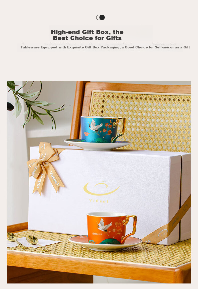 Vidsel Premium Coffee Cup Gift Set, Wedding Present, Luxurious Couple Cups, Housewarming Gift 6