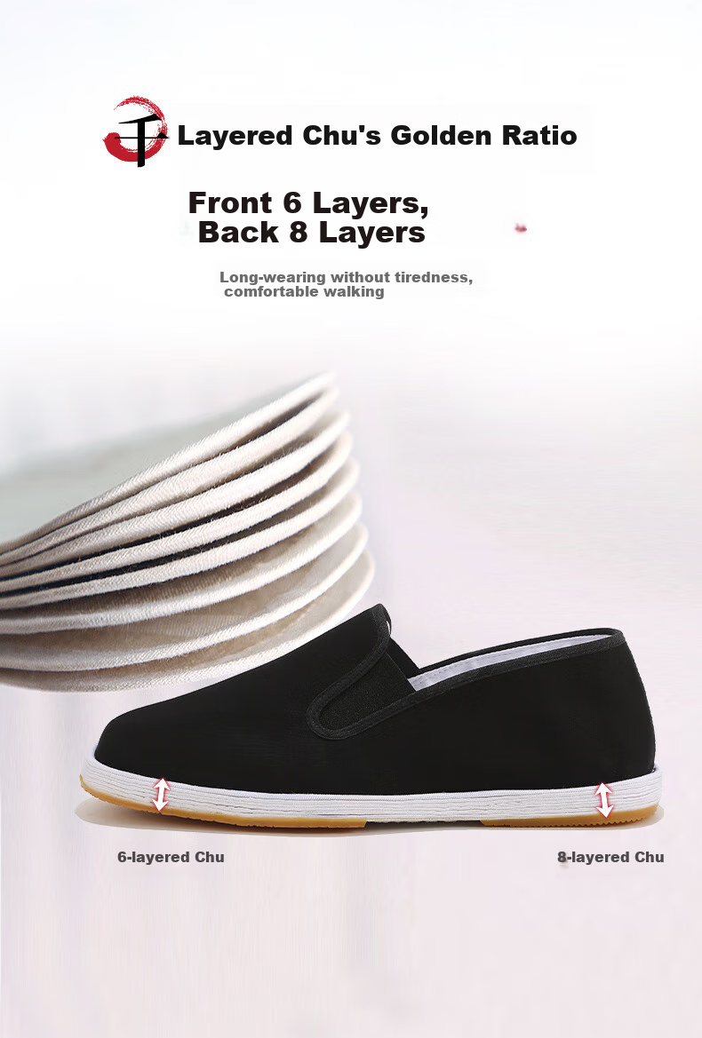 YUZHAOLIN Traditional Beijing Cloth Shoes, Handmade with Thousand-Layer Sole, Slip-On Loafers, Casual Traditional Cloth Shoes for Men Y1S-1003 Size 41 6
