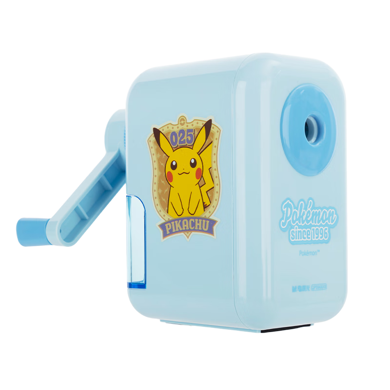 M&G Stationery Pokemon Collaboration Elementary School Pencil Sharpener Manual Rotary Pencil Sharpener Sketching Pencil Sharpener Machine Blue QPS906X822