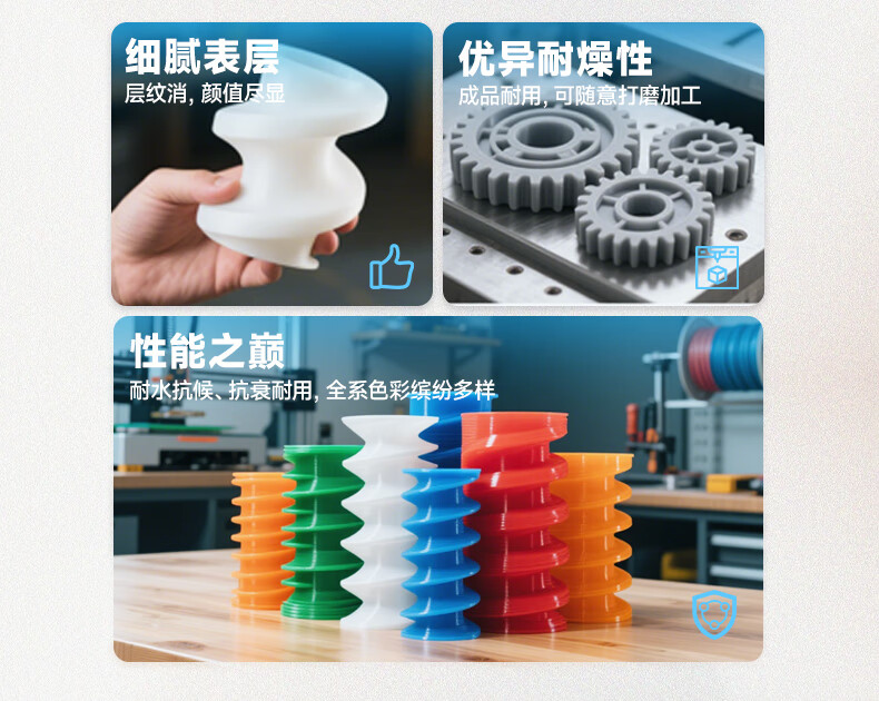 FULLJOY 3D Printing Filament High-Speed PETG Impact-Resistant Waterproof Weather-Resistant Warp-Resistant PETG Basic Material for TuZhu ChuangXiang 3D Printers 1
