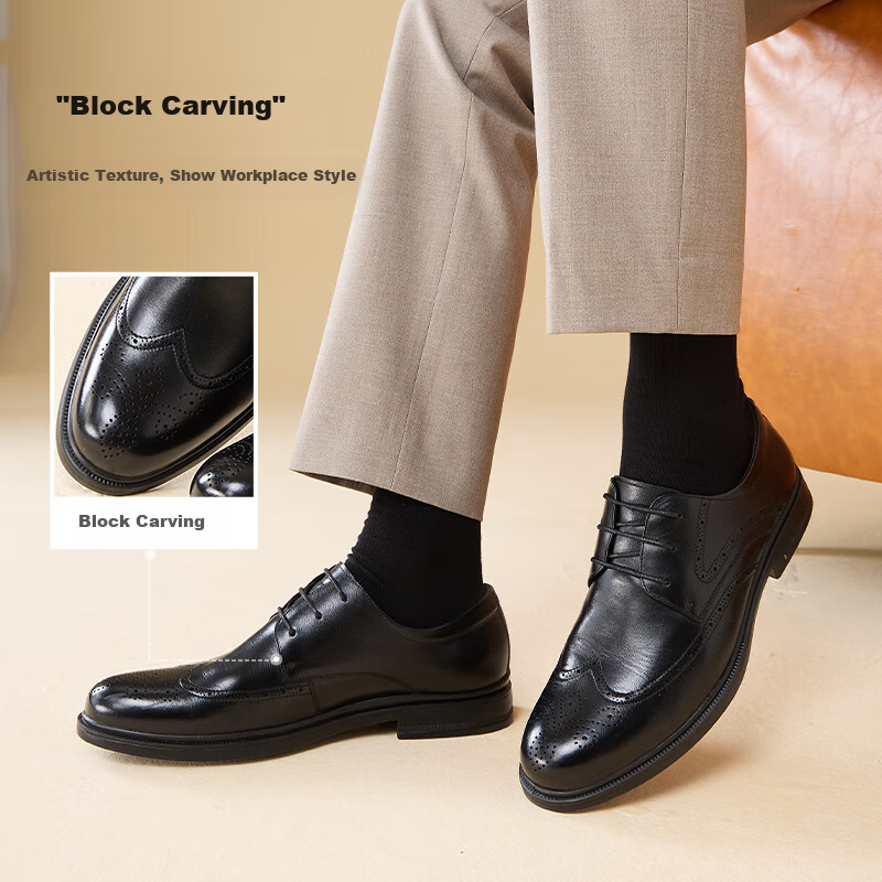 Basto Commuter Business Leather Shoes, Comfortable Cowhide Men's Formal Shoes, Wedding Shoes, 25002AM5