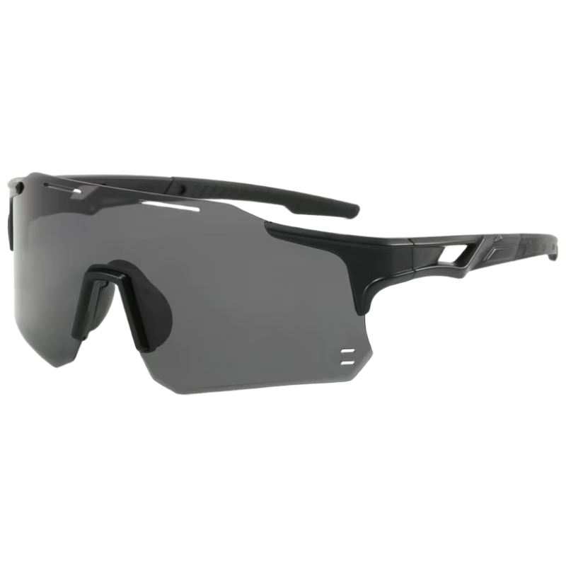 Cuntiandaofu Cycling Glasses, Sunglasses for Day And Night Use, Professional Sports Windproof Running Cycling Goggles, Black Frame with Gray Lenses