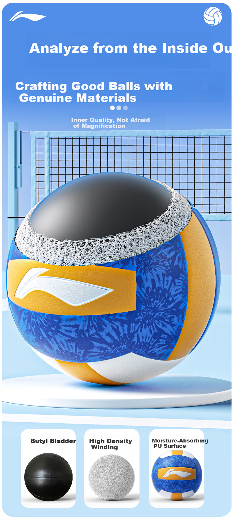 Li-Ning Volleyball Size 5 for Middle School Entrance Exam Training, Competition, Physical Education Class, Primary And Secondary School Physical Test, Adult And Children's Soft And Hard Volleyballs in Size 5 5