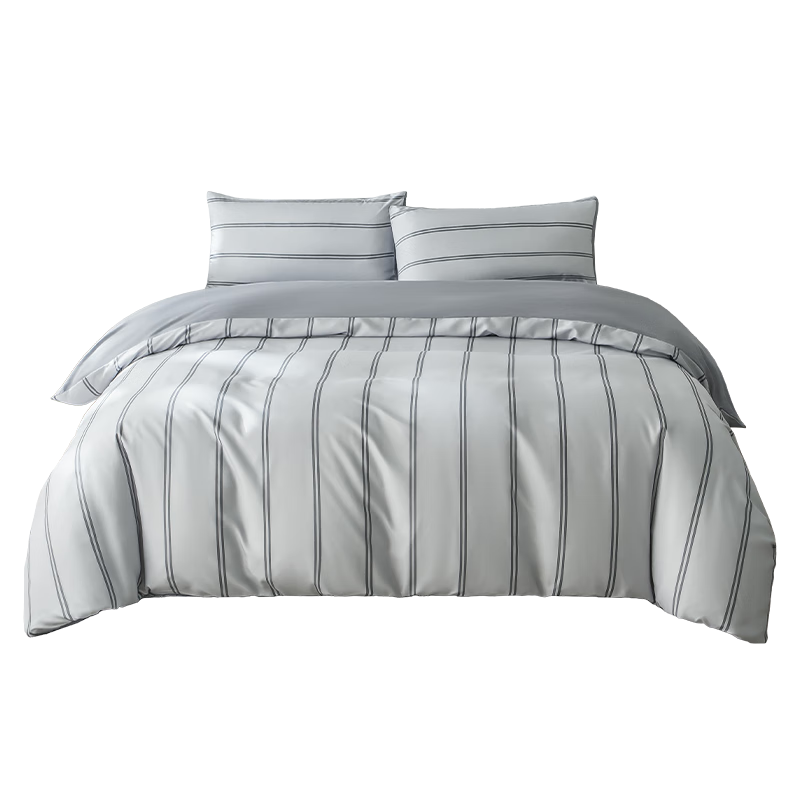 JD Original Yuerou Four-Piece Bedding Set, 120g Soft Brushed Fabric, Spring And Summer Durable, Class A Double Bed Linen Set with Bed Sheet, Duvet Cover And Pillowcases, 1.5m, Urban Glow