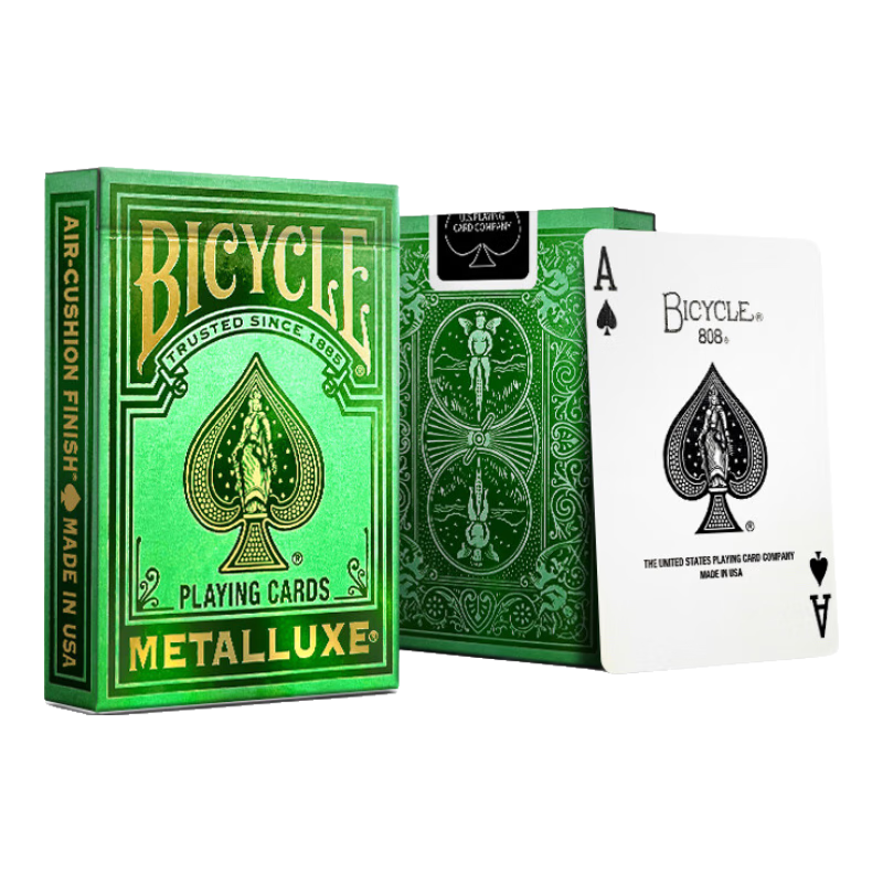 BICYCLE Playing Cards, High-End Luxury Gold-Stamped Cards, Gold-Plated Series, Fairy Green, 1 Deck