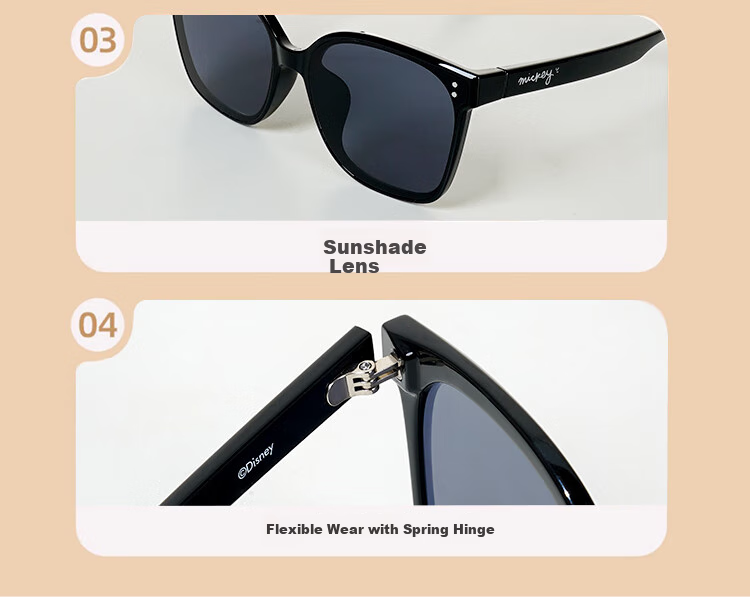 Disney Parent-Child Sunglasses, Classic Square Frame for Men And Women, Large Outdoor Travel UV Protection Glasses for School 2